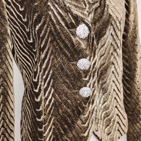 DYNAMIC VELVET JACKET WITH RHINESTONE BUTTONS - Picture 8 of 9